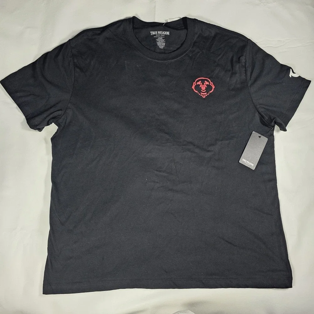 NWT True Religion Buddha Coin Tee Shirt Mens XXL Black Graphic T-Shirt‎
